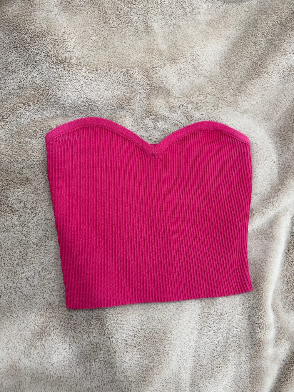 Aritzia Babaton Sculpt Knit Hot Pink Tube Top